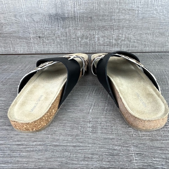 NIB Max & Drew sz 8 Amy sandals black leather leopard calfhair - Picture 8 of 10